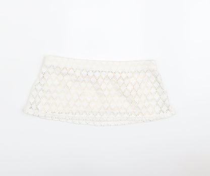 Boohoo Womens Ivory Polyester Cropped Tank Size 10 Square Neck - Bralette Bandeau