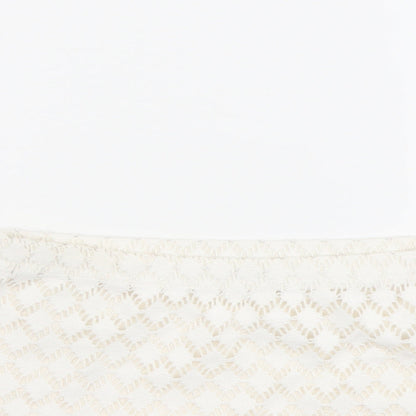 Boohoo Womens Ivory Polyester Cropped Tank Size 10 Square Neck - Bralette Bandeau