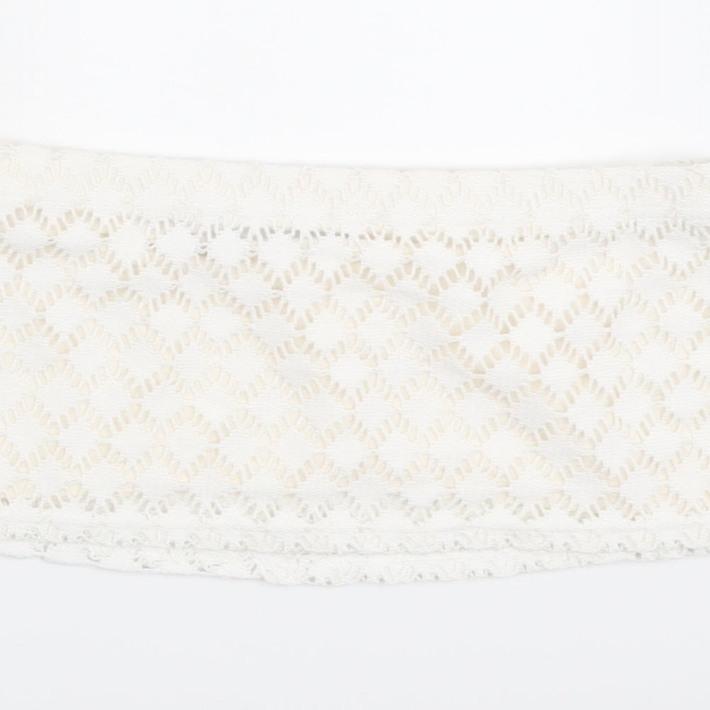 Boohoo Womens Ivory Polyester Cropped Tank Size 10 Square Neck - Bralette Bandeau