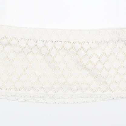 Boohoo Womens Ivory Polyester Cropped Tank Size 10 Square Neck - Bralette Bandeau