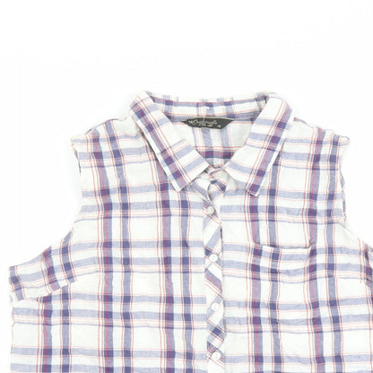 Originals Womens Multicoloured Plaid Cotton Basic Button-Up Size 18 Collared