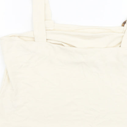 NEXT Womens Ivory Viscose Basic Tank Size 16 Square Neck