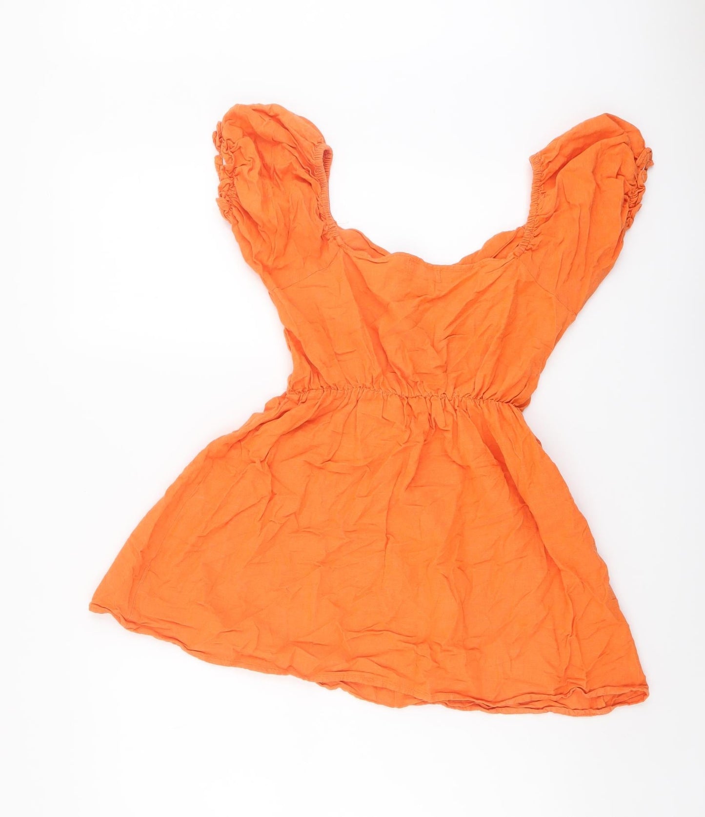 Womens UK Size 6 PRETTYLITTLETHING Orange Basic Blouse