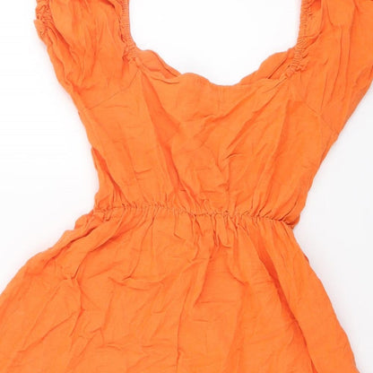 Womens UK Size 6 PRETTYLITTLETHING Orange Basic Blouse