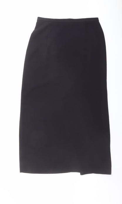 Marks and Spencer Womens Black Polyester Wrap Skirt Size 12