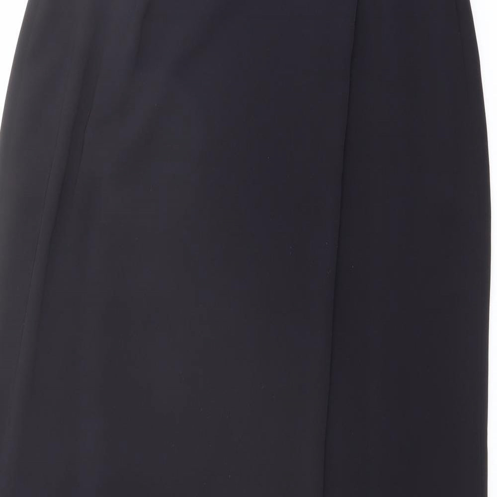 Marks and Spencer Womens Black Polyester Wrap Skirt Size 12