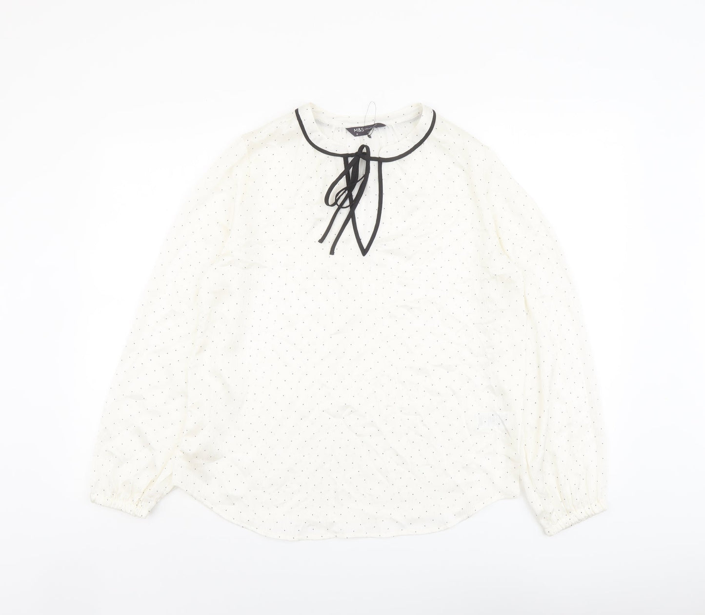 Womens UK Size 8 Marks and Spencer Ivory Basic Blouse