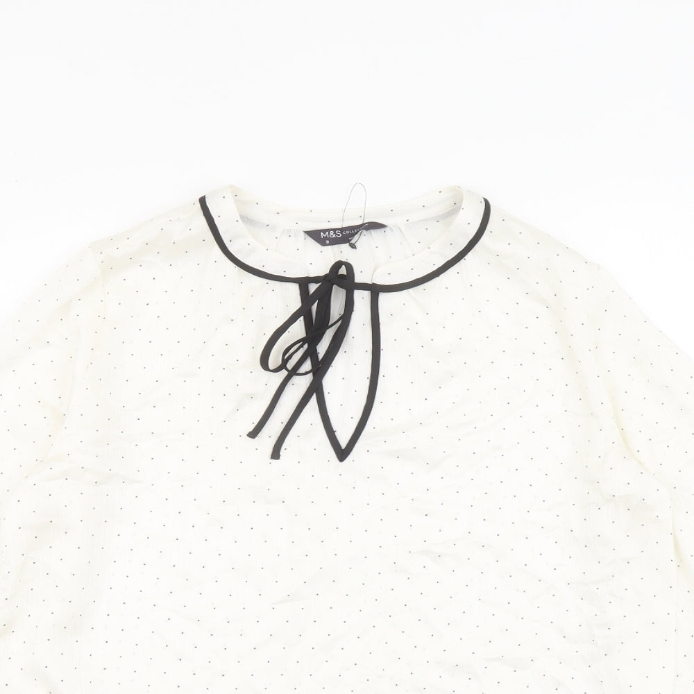 Womens UK Size 8 Marks and Spencer Ivory Basic Blouse