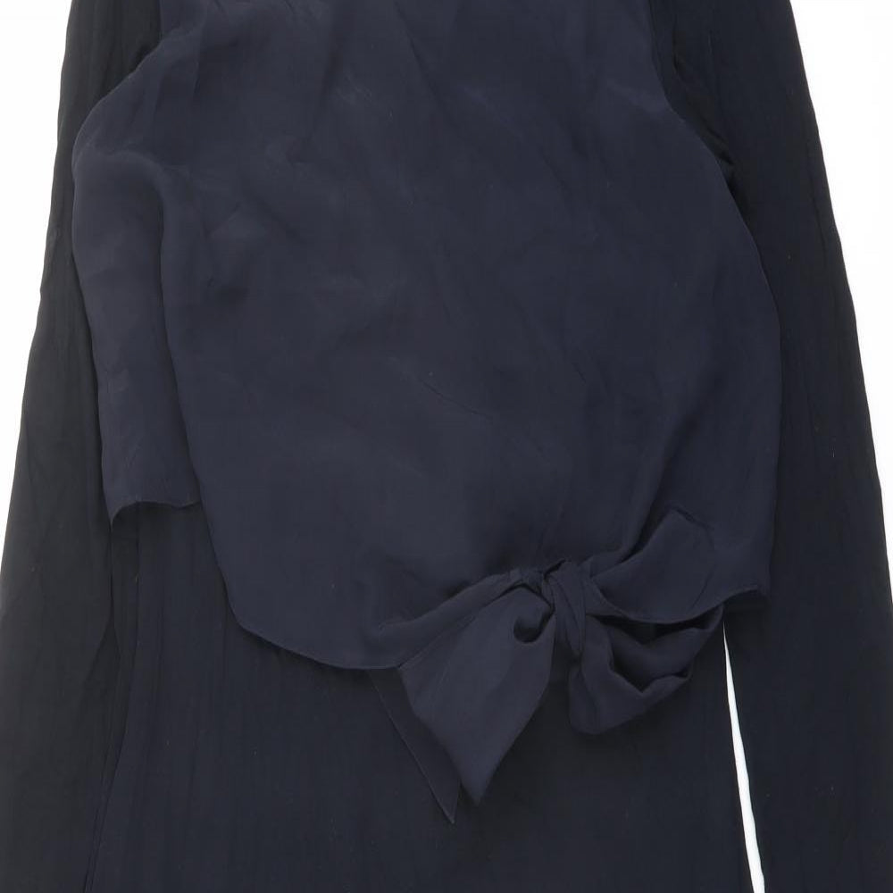 Mint Velvet Womens Blue Polyester Pencil Dress Size 10 Boat Neck Zip