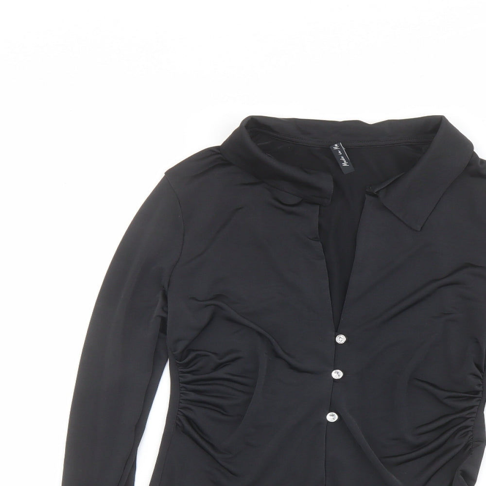 Womens UK Size 10 As You Black Basic Button-Up