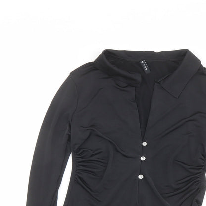 Womens UK Size 10 As You Black Basic Button-Up