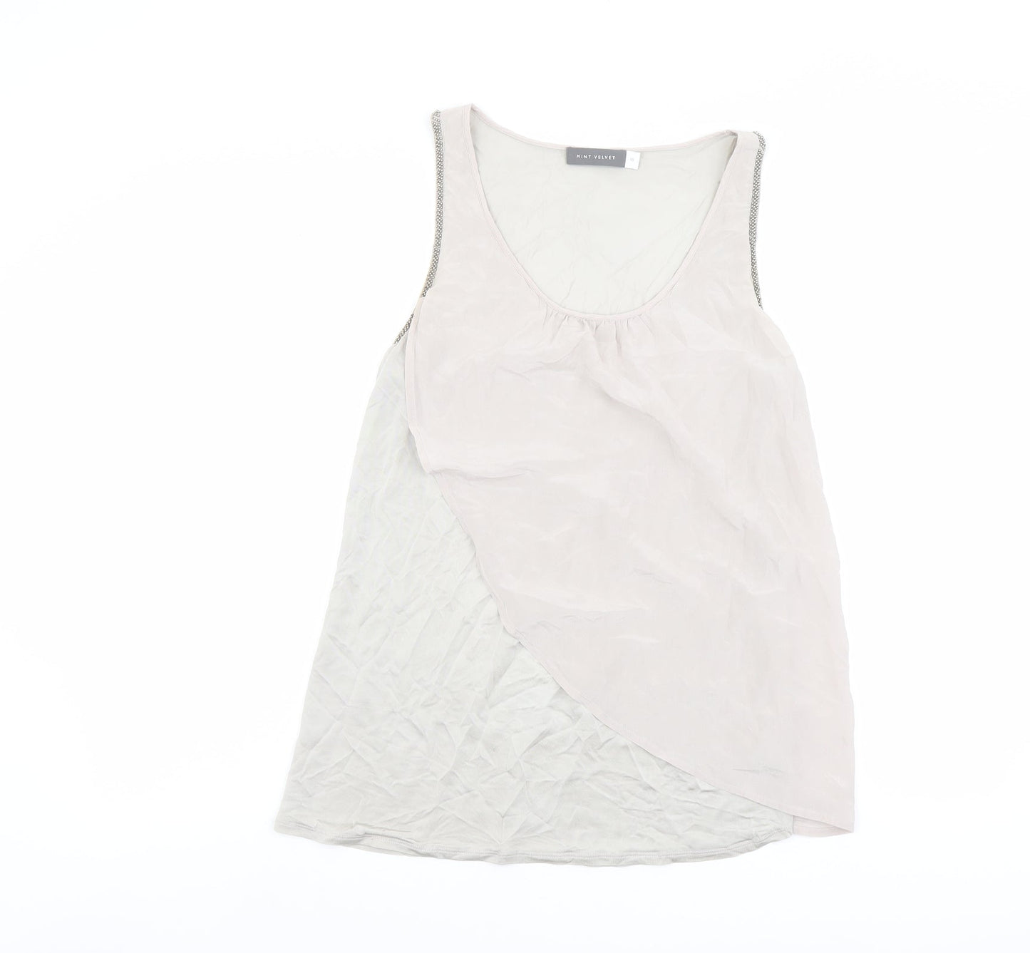 Womens UK Size 10 Mint Velvet Beige Basic Tank