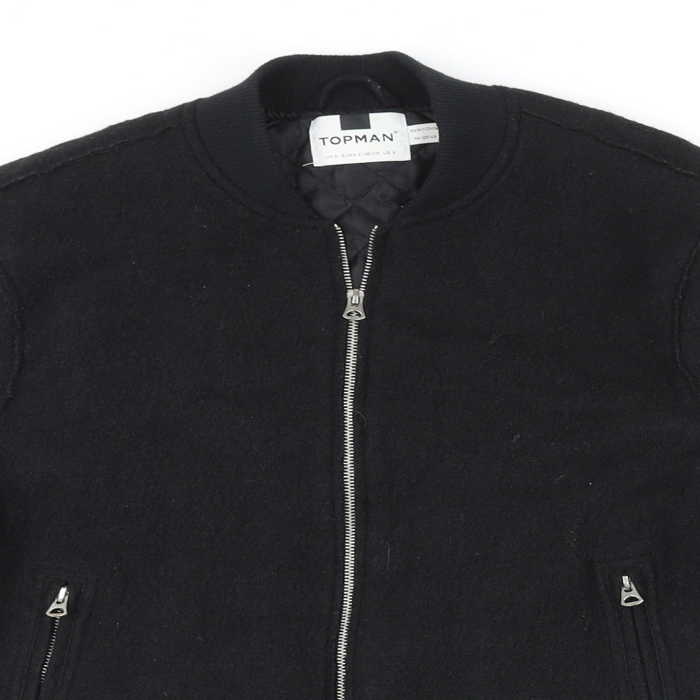 Mens UK Size S Topman Black Jacket