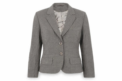 Next Womens Brown Geometric Jacket Blazer Size 10 Button