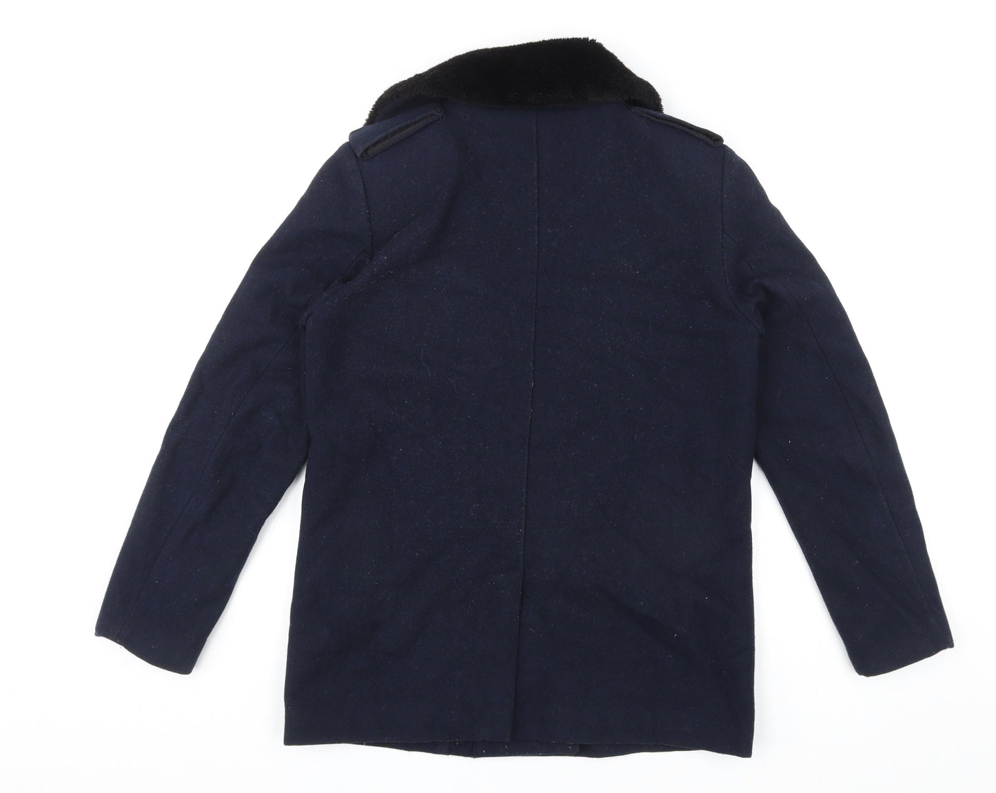 Womens UK Size 8 H&M Blue Biker Coat