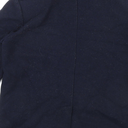Womens UK Size 8 H&M Blue Biker Coat