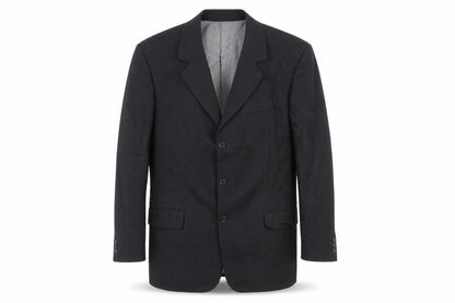 R.I. Collection Mens Black Striped Wool Jacket Suit Trousers Size 40 Regular