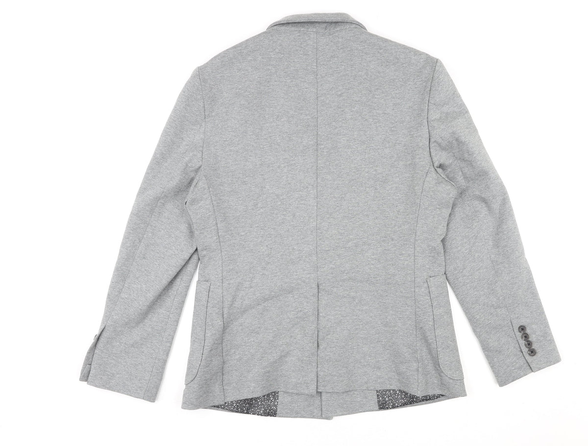 J.Ferrar Mens Grey Cotton Jacket Blazer Size M Regular