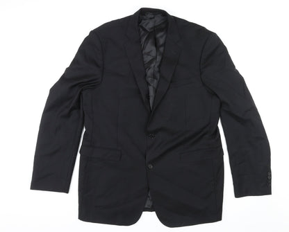 Mens UK Size 46 Lanificio Regular Black Suit Jacket