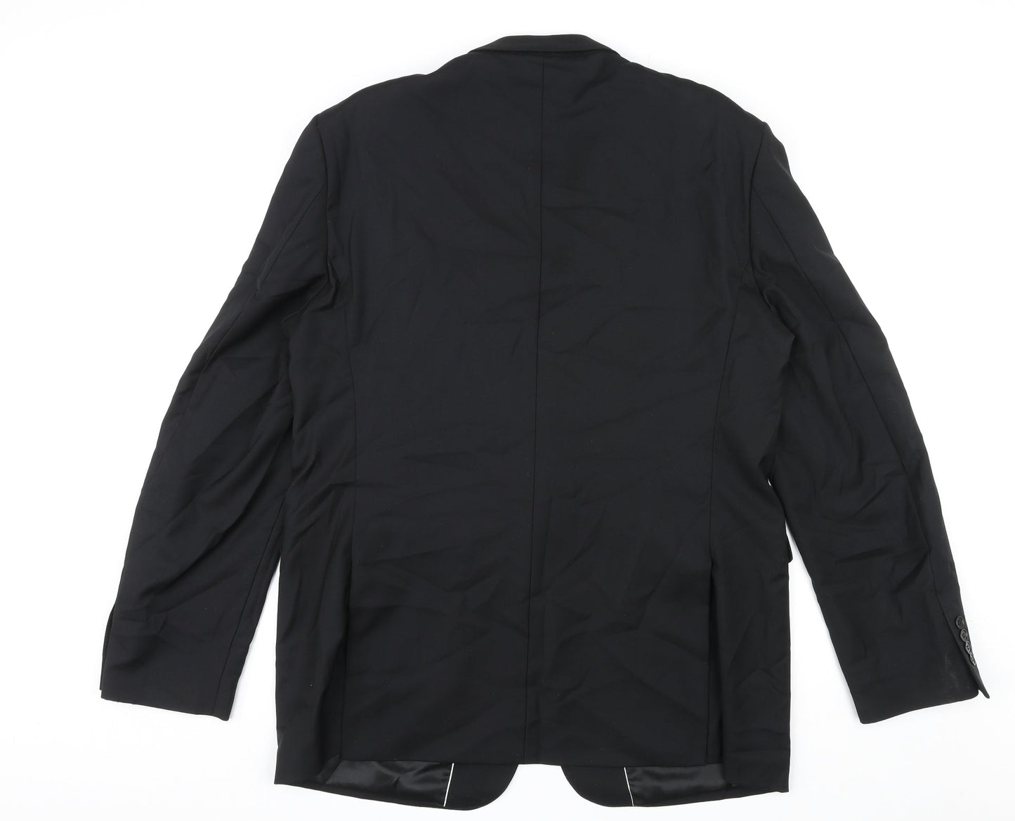 Mens UK Size 46 Lanificio Regular Black Suit Jacket