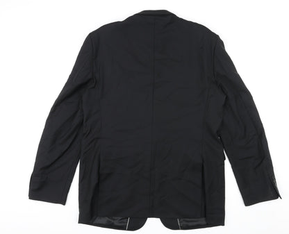 Mens UK Size 46 Lanificio Regular Black Suit Jacket