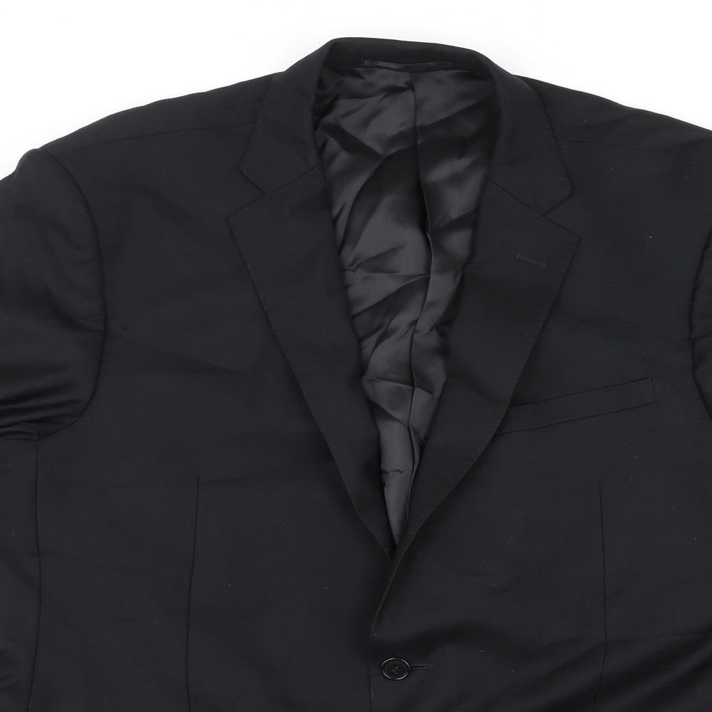 Mens UK Size 46 Lanificio Regular Black Suit Jacket