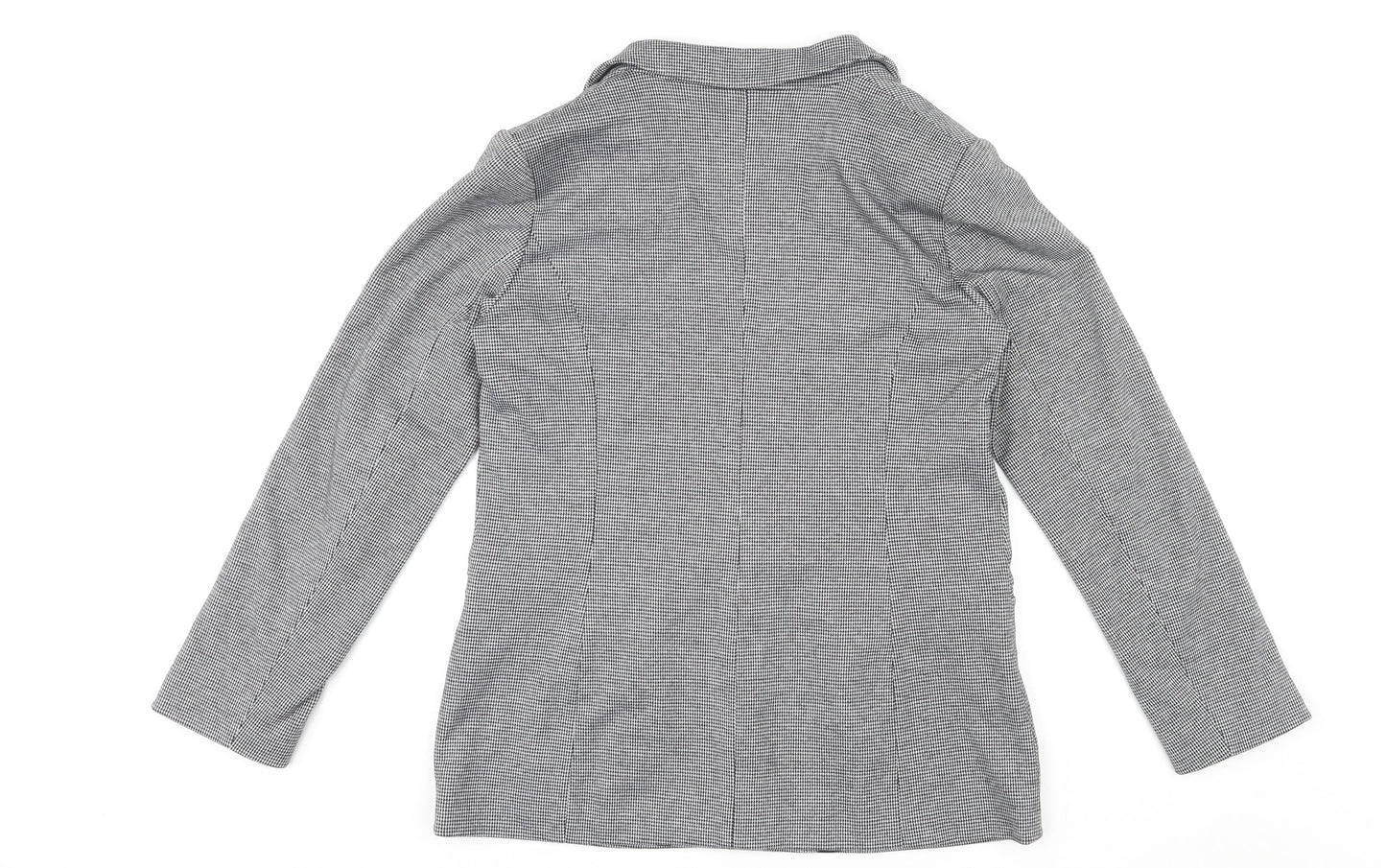 Oasis Womens Grey Plaid Polyester Jacket Blazer Size 14