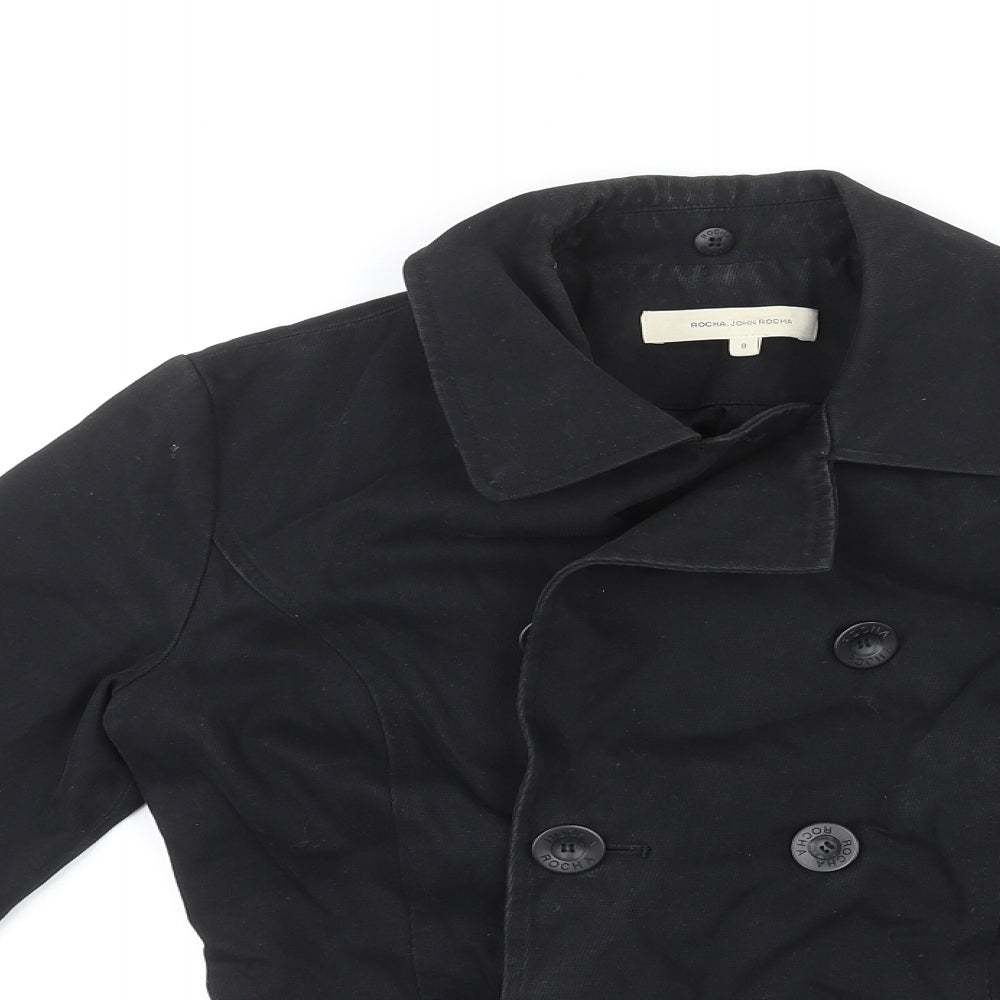 RJR.John Rocha Womens Black Jacket Size 8 Button