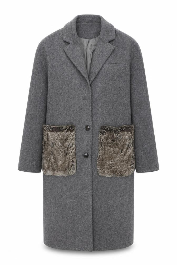 Womens UK Size S Zara Grey Overcoat