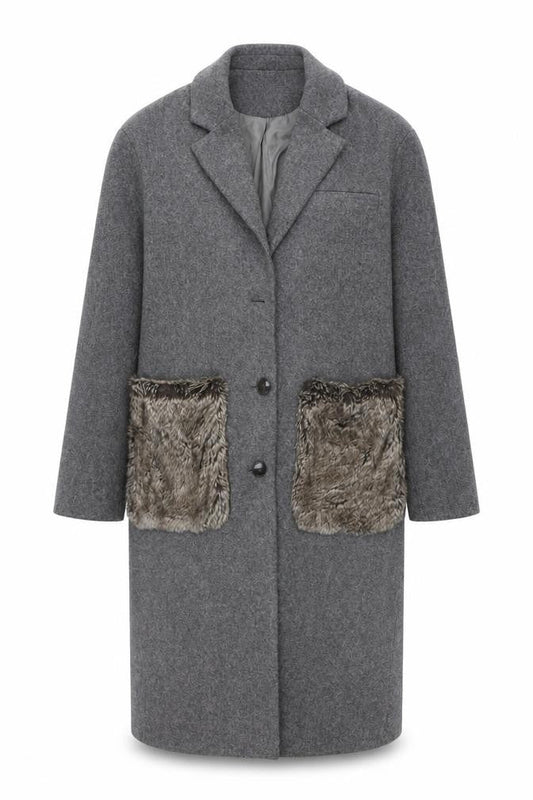 Womens UK Size S Zara Grey Overcoat