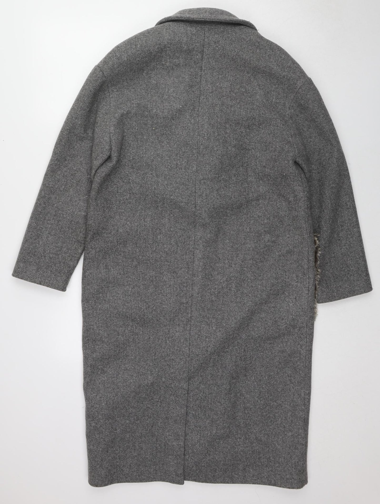Womens UK Size S Zara Grey Overcoat