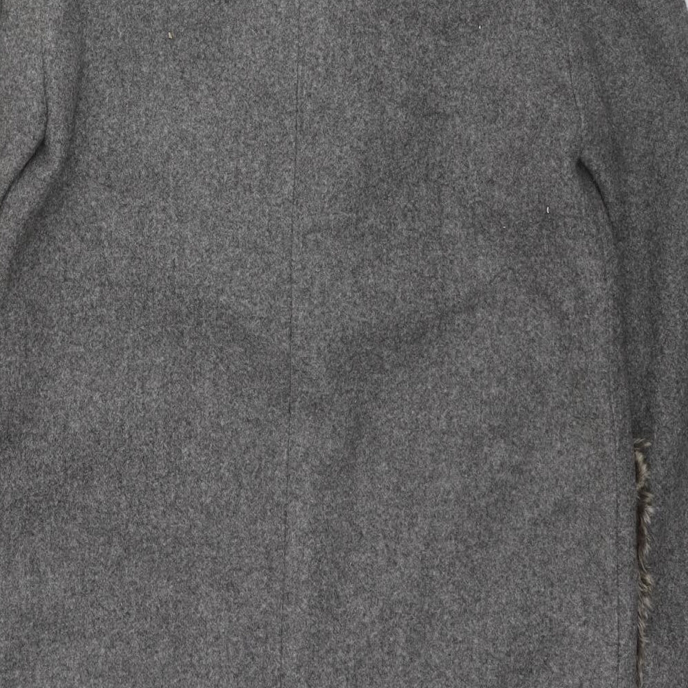 Womens UK Size S Zara Grey Overcoat