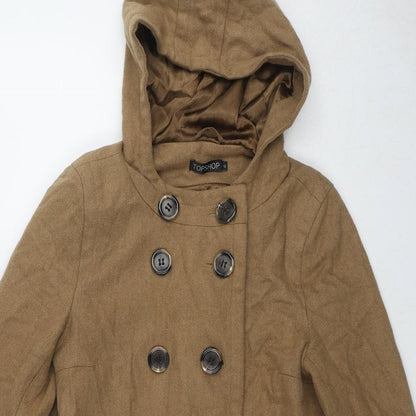 Womens UK Size 12 Topshop Brown Overcoat