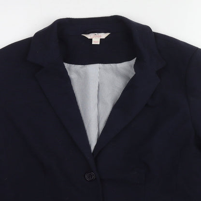 Julipa Womens Blue Polyester Jacket Blazer Size 14