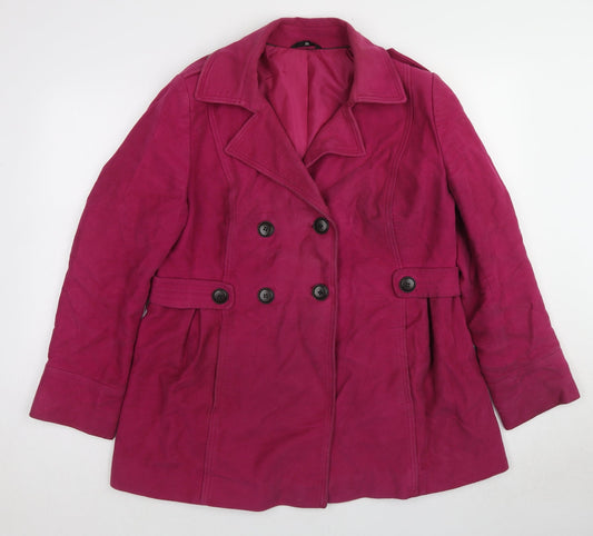 Womens UK Size 16 Marks and Spencer Purple Pea Coat