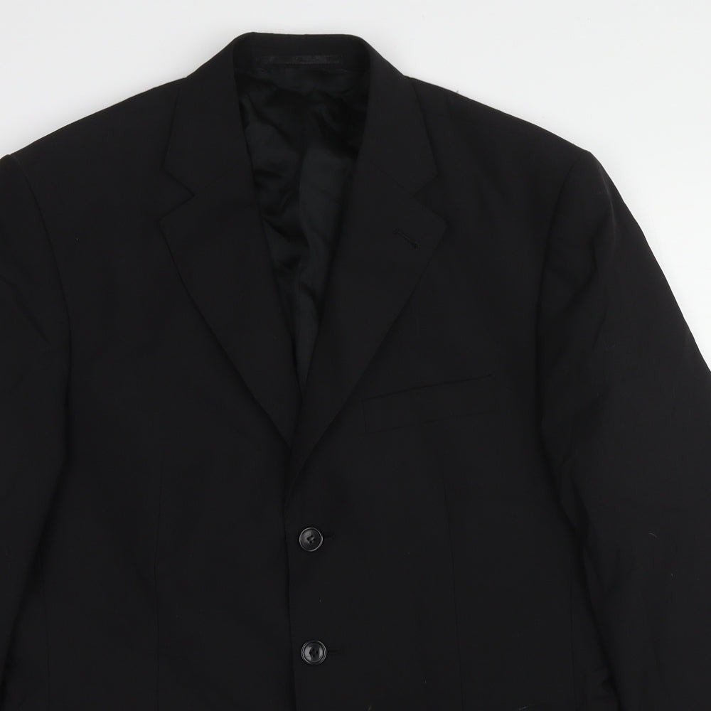 Michael Oliver Mens Black Polyester Jacket Suit Jacket Size 42 Regular