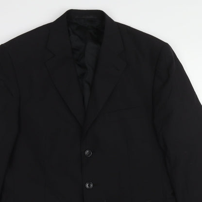 Michael Oliver Mens Black Polyester Jacket Suit Jacket Size 42 Regular