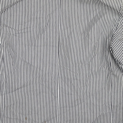 Allegra K Womens Black Striped Cotton Jacket Blazer Size 14