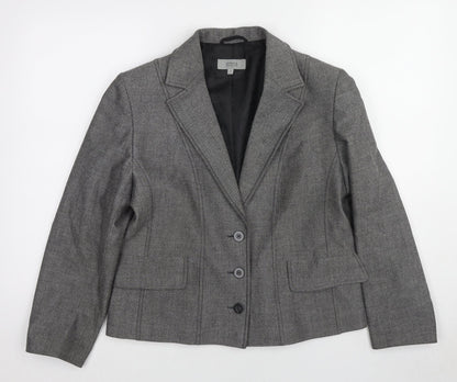 Marks and Spencer Womens Grey Polyester Jacket Blazer Size 14