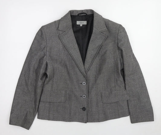 Marks and Spencer Womens Grey Polyester Jacket Blazer Size 14