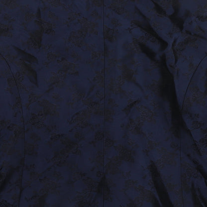 Precis Womens Blue Paisley Acetate Jacket Blazer Size 14