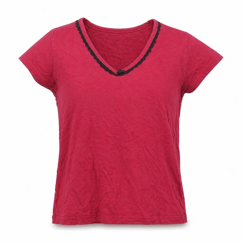 Womens UK Size 12 BHS Pink Basic T-Shirt