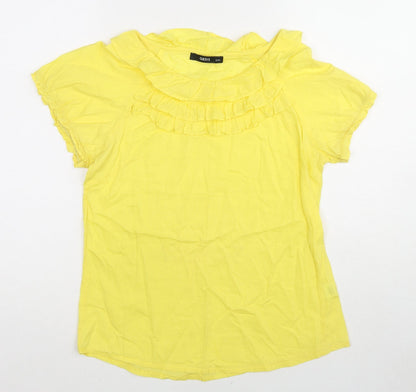 Womens UK Size 8 Oasis Yellow Basic Blouse