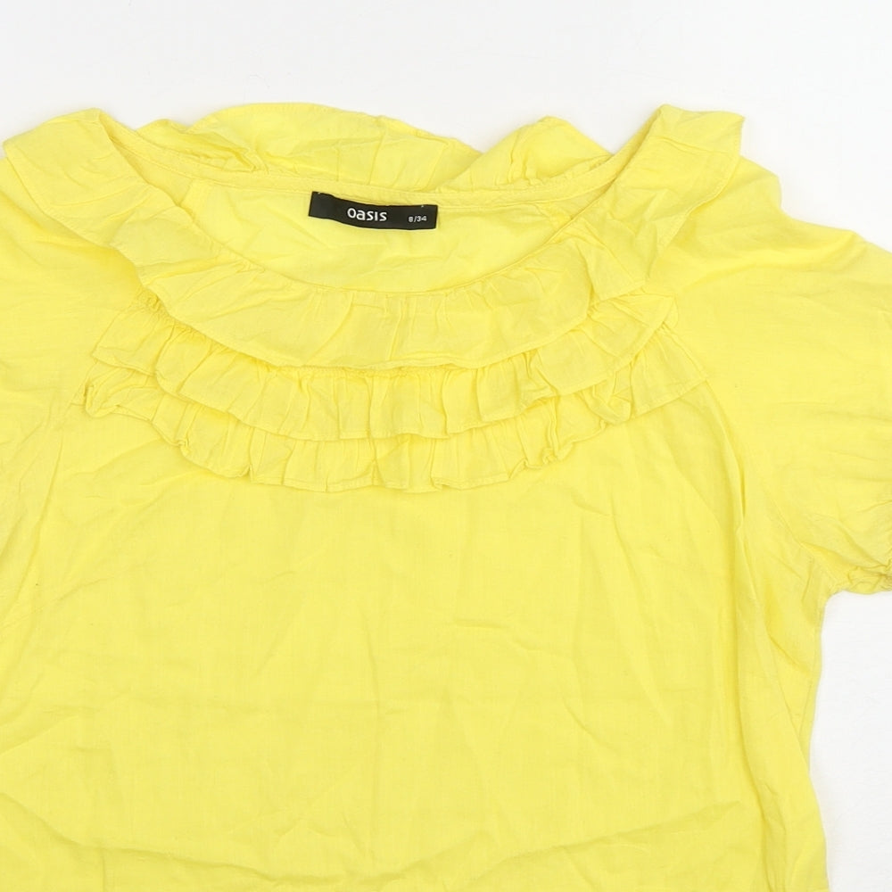 Womens UK Size 8 Oasis Yellow Basic Blouse
