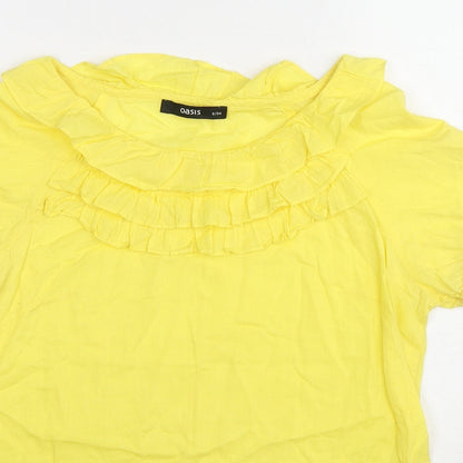 Womens UK Size 8 Oasis Yellow Basic Blouse