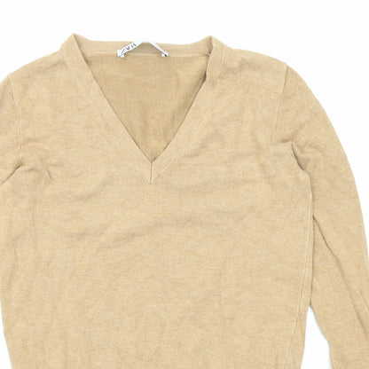 Womens UK Size S Zara Beige Pullover Jumper