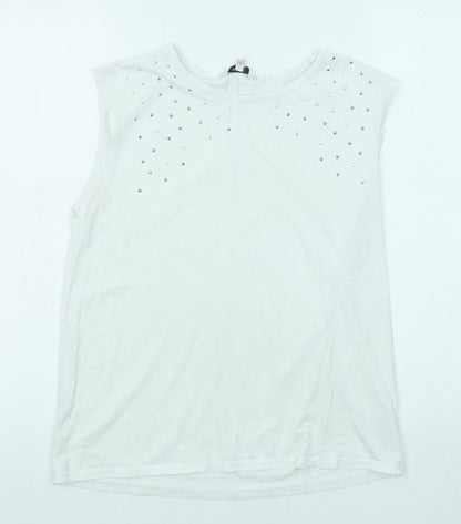Womens UK Size 8 NEXT White Basic Tank