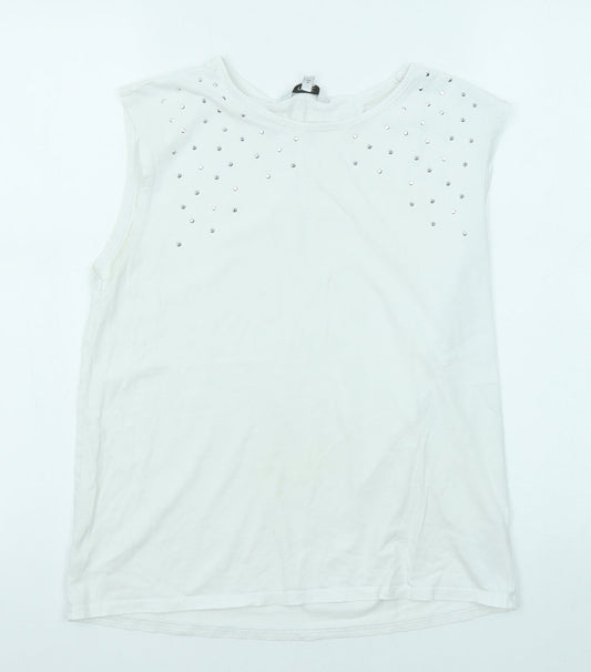 Womens UK Size 8 NEXT White Basic Tank