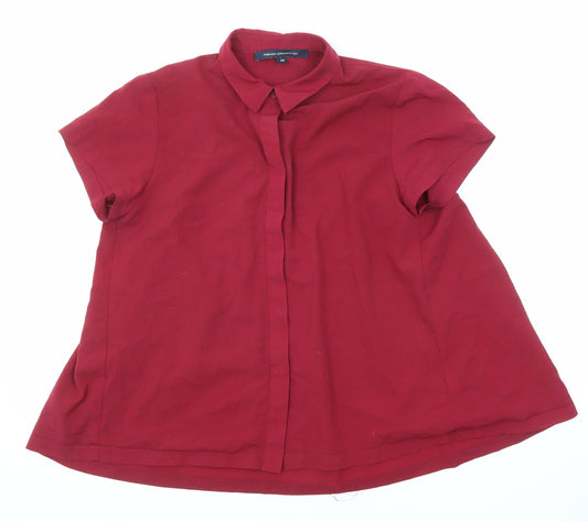 French Connection Womens Purple Polyester Basic Button-Up Size XS Collared