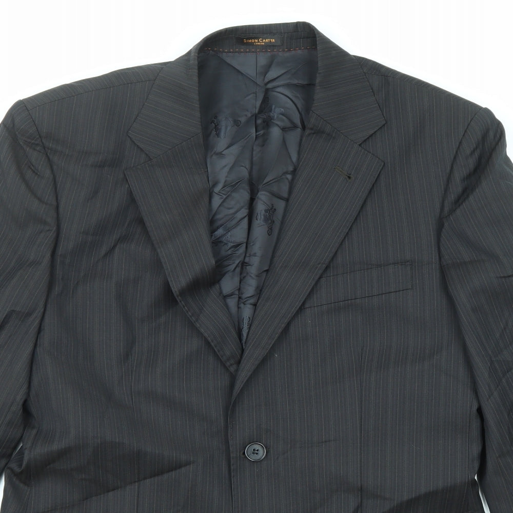 Mens UK Size 38 Simon Carter Regular Black Suit Jacket